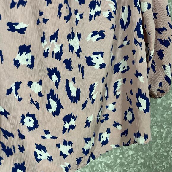 Juicy Couture Women's Pink Leopard Print Peasant Blouse - Size XS - Boho Chic - Picture 3 of 6